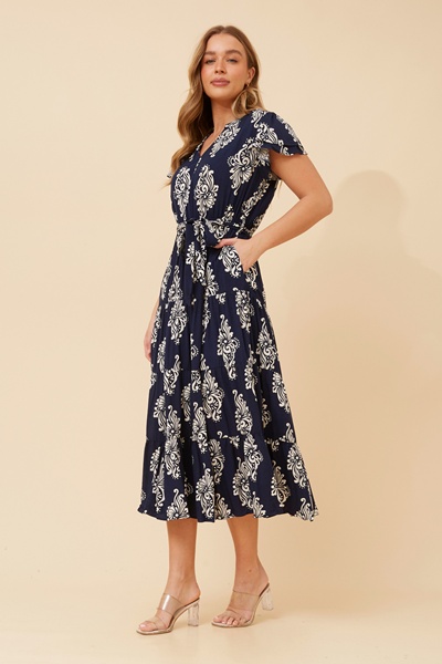 DANELE ABSTRACT PRINT MAXI DRESS