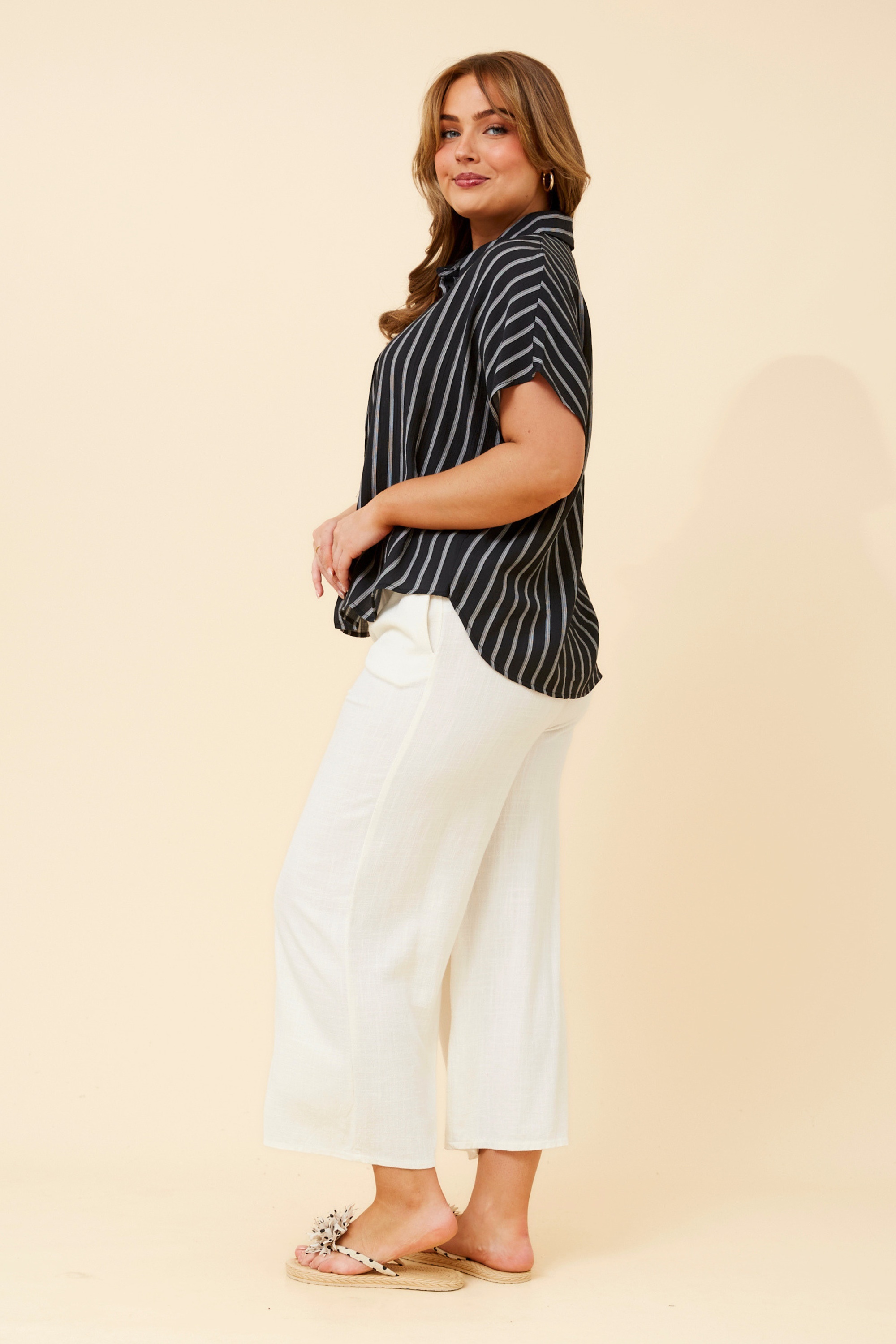 DANITA STRIPE PRINT SHIRT