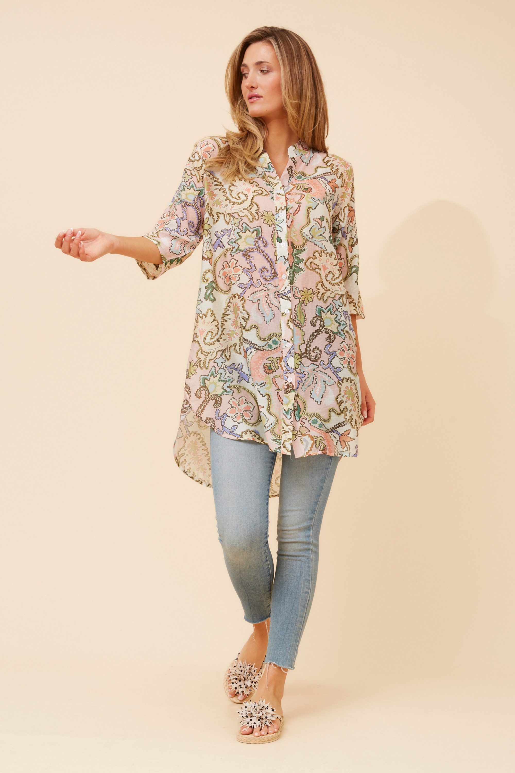 DANSON ABSTRACT PRINT TUNIC TOP