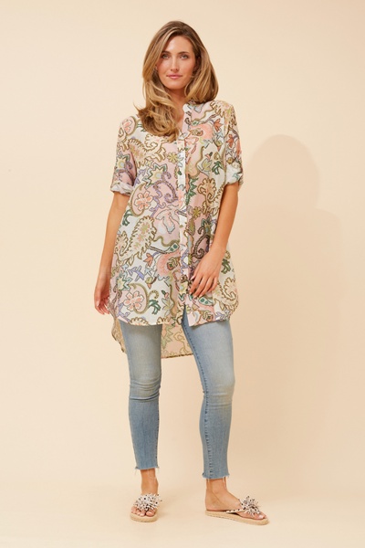 DANSON ABSTRACT PRINT TUNIC TOP
