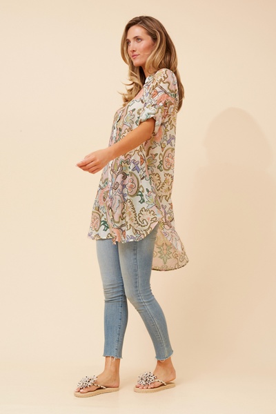 DANSON ABSTRACT PRINT TUNIC TOP