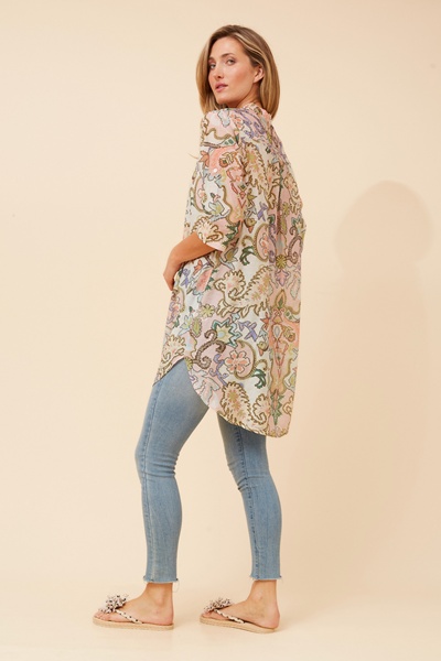 DANSON ABSTRACT PRINT TUNIC TOP