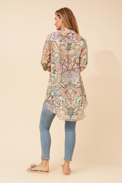 DANSON ABSTRACT PRINT TUNIC TOP