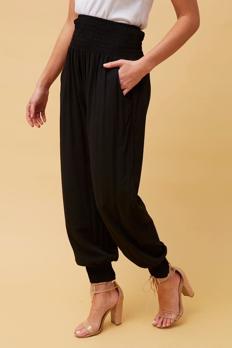 Buy online Pack Of 2 Solid High-rise Harem Pants With Elasticated Waist  from Churidars & Salwars for Women by Molcha By Babita Singh for ₹2000 at  50% off | 2024 Limeroad.com