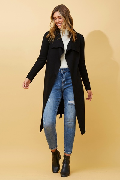DARINA WATERFALL KNIT CARDIGAN