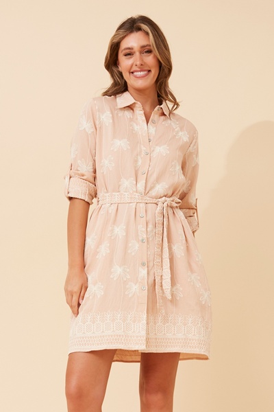 DARLYNE EMBROIDERED SHIRT DRESS