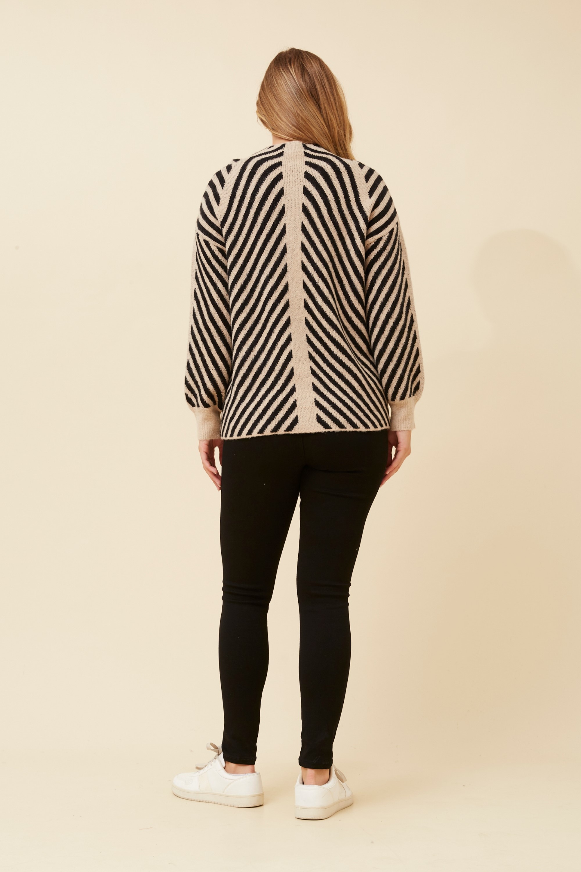 DARRELLE STRIPE PATTERN PULLOVER