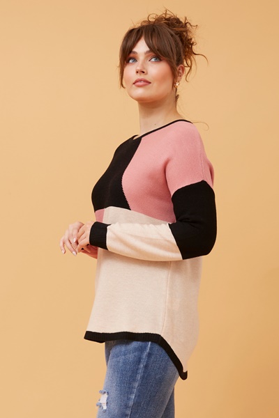 DARYLE COLOUR BLOCK KNIT JUMPER