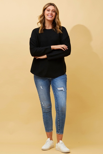 DARYLE SOLID KNIT PULLOVER