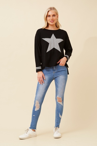 DAYTON STAR PRINT KNIT PULLOVER