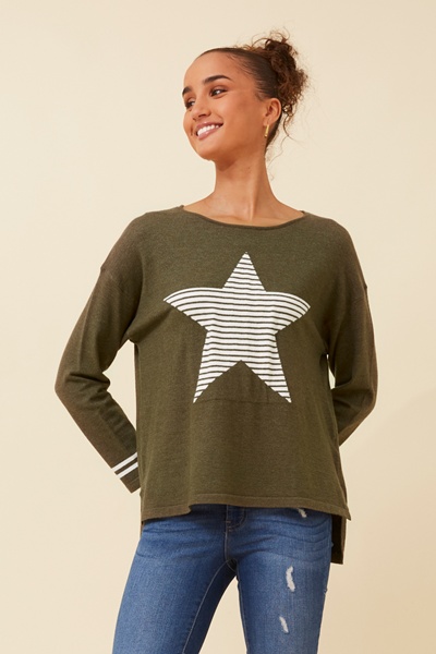 DAYTON STAR PRINT KNIT PULLOVER