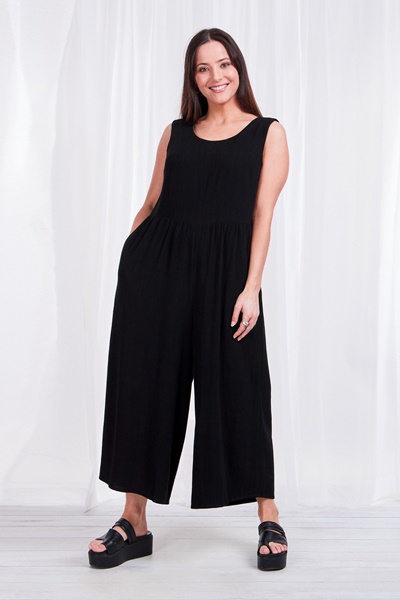 Deep V-back jumpsuit