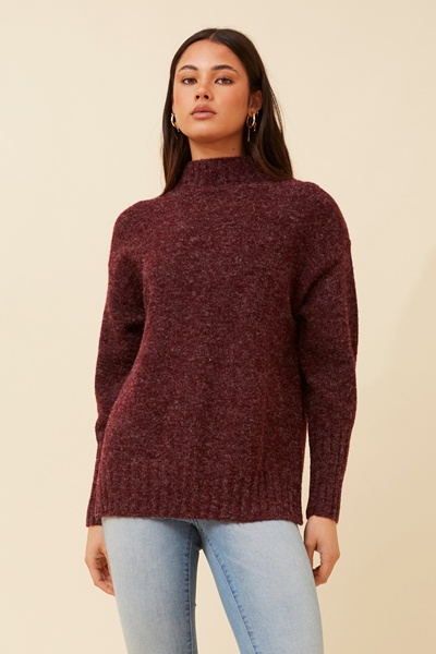 DEJA SOLID KNIT PULLOVER