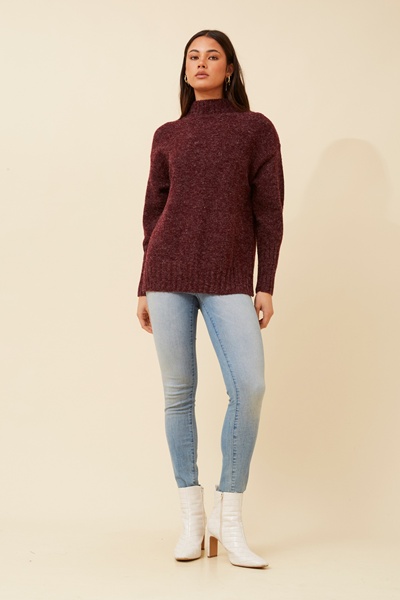 DEJA SOLID KNIT PULLOVER