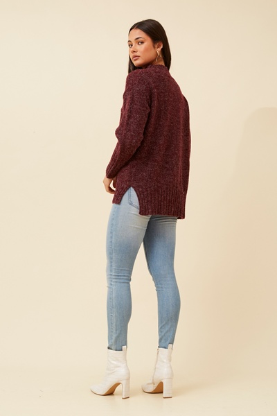 DEJA SOLID KNIT PULLOVER