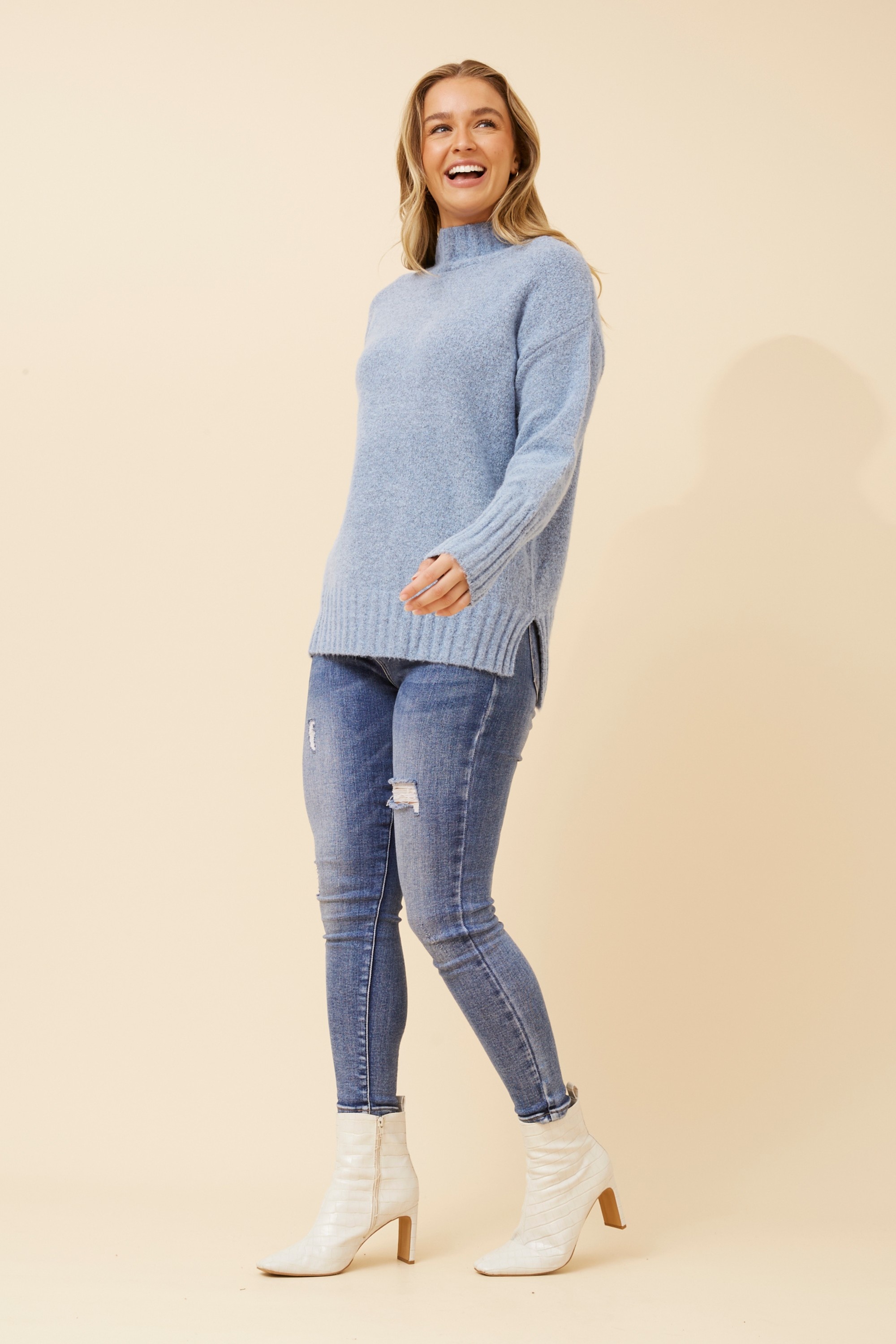 DEJA SOLID KNIT PULLOVER