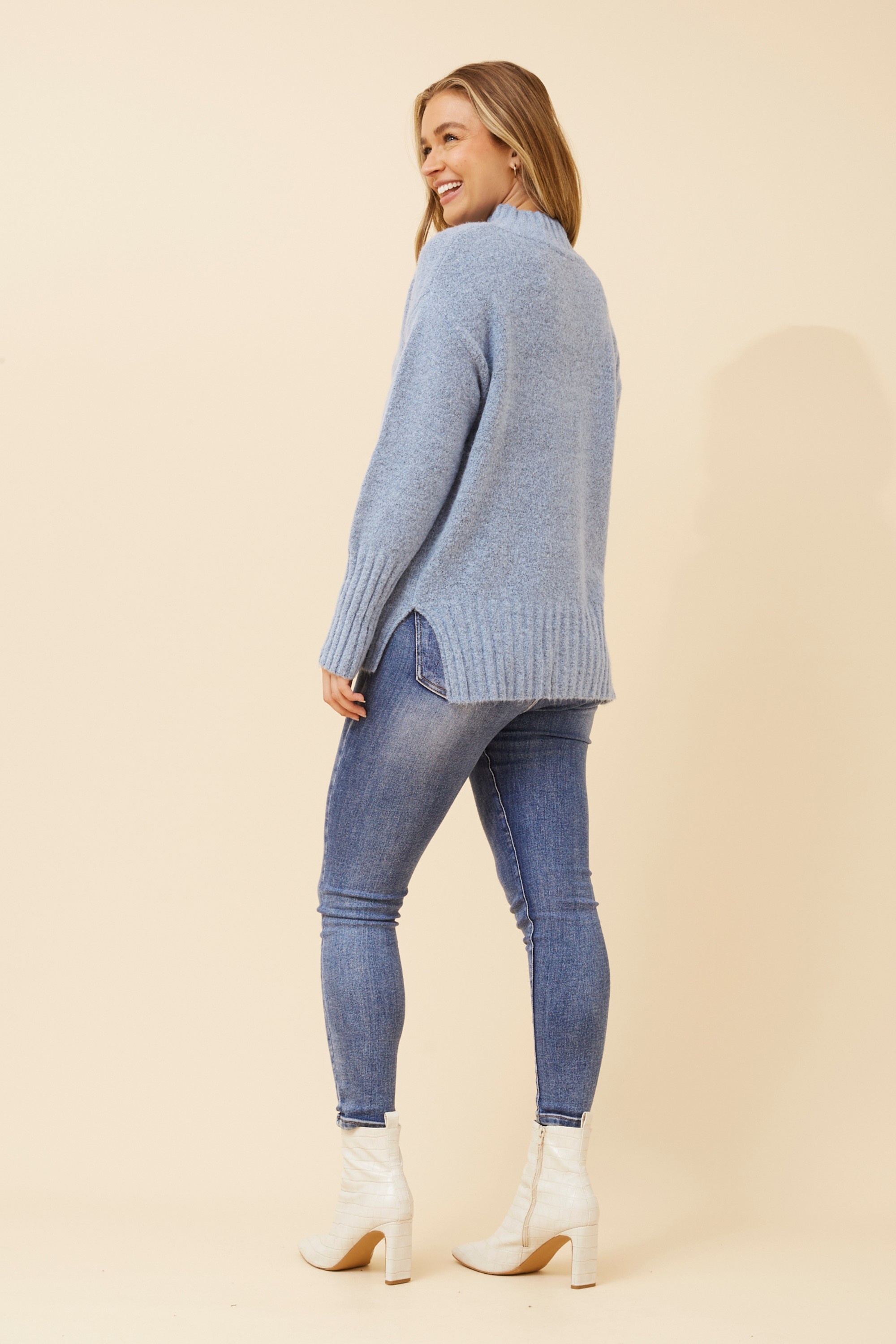 DEJA SOLID KNIT PULLOVER
