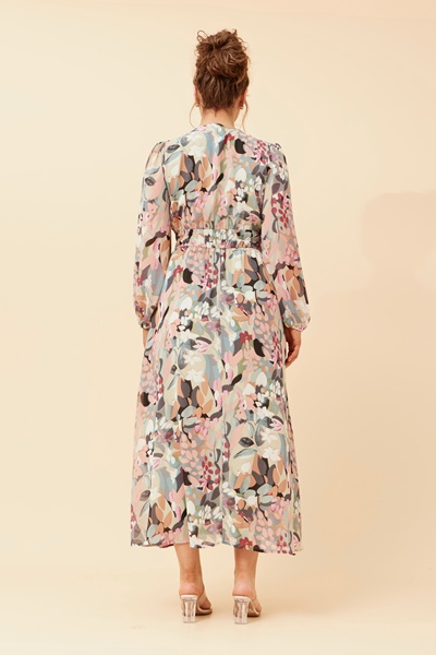 DELFINA BOTANICAL PRINT MAXI DRESS