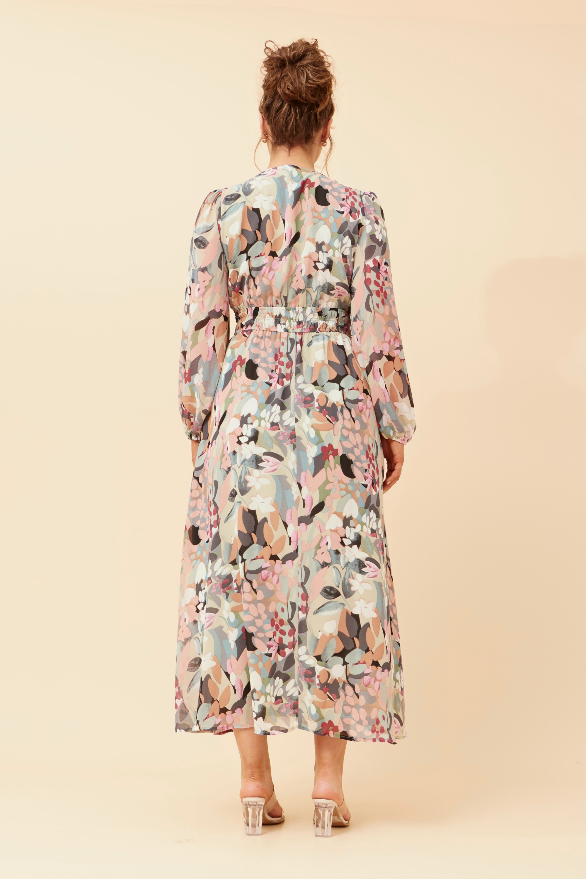 DELFINA BOTANICAL PRINT MAXI DRESS