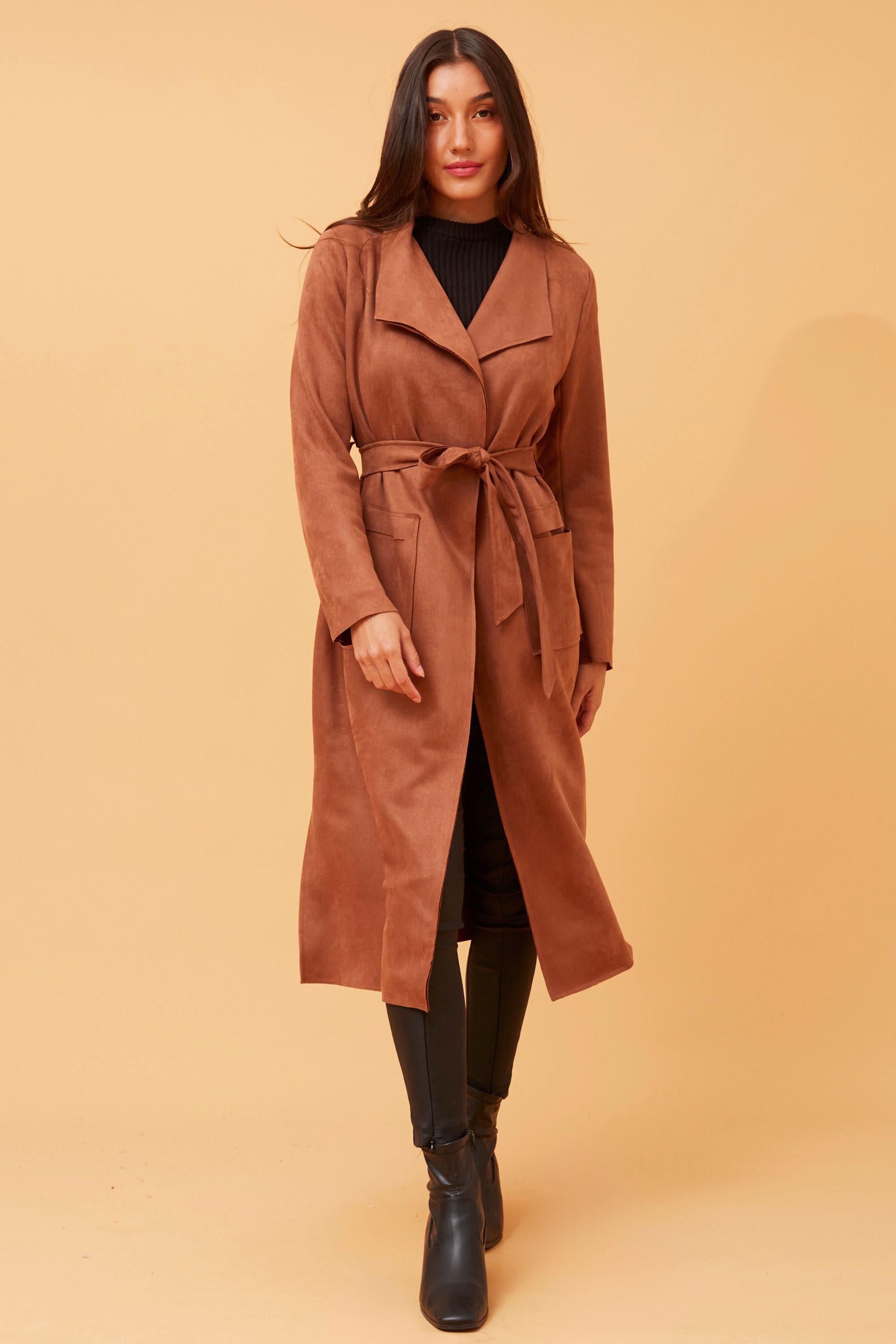 Delina faux suede coat Buy Online Femme Connection