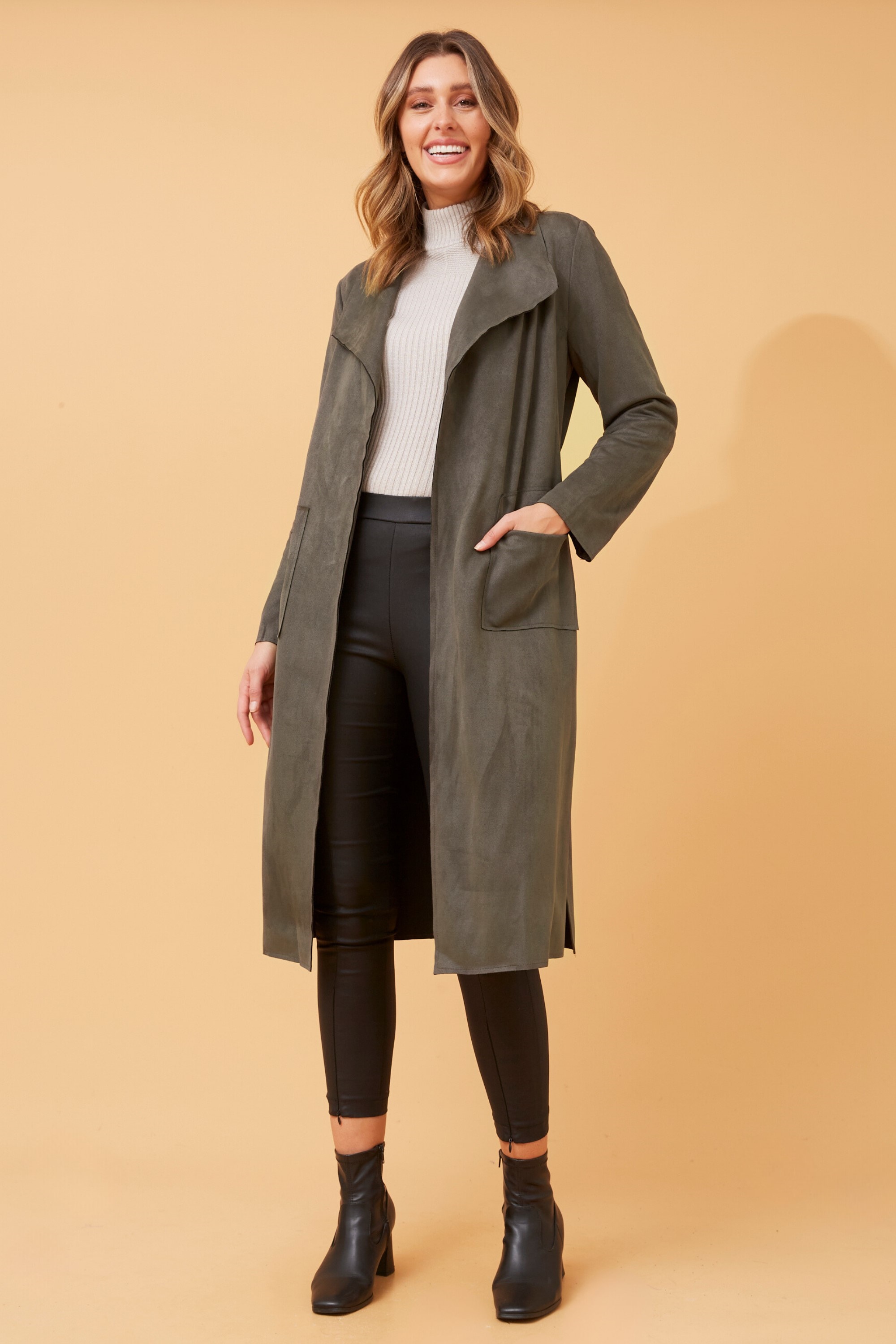 DELINA FAUX SUEDE COAT