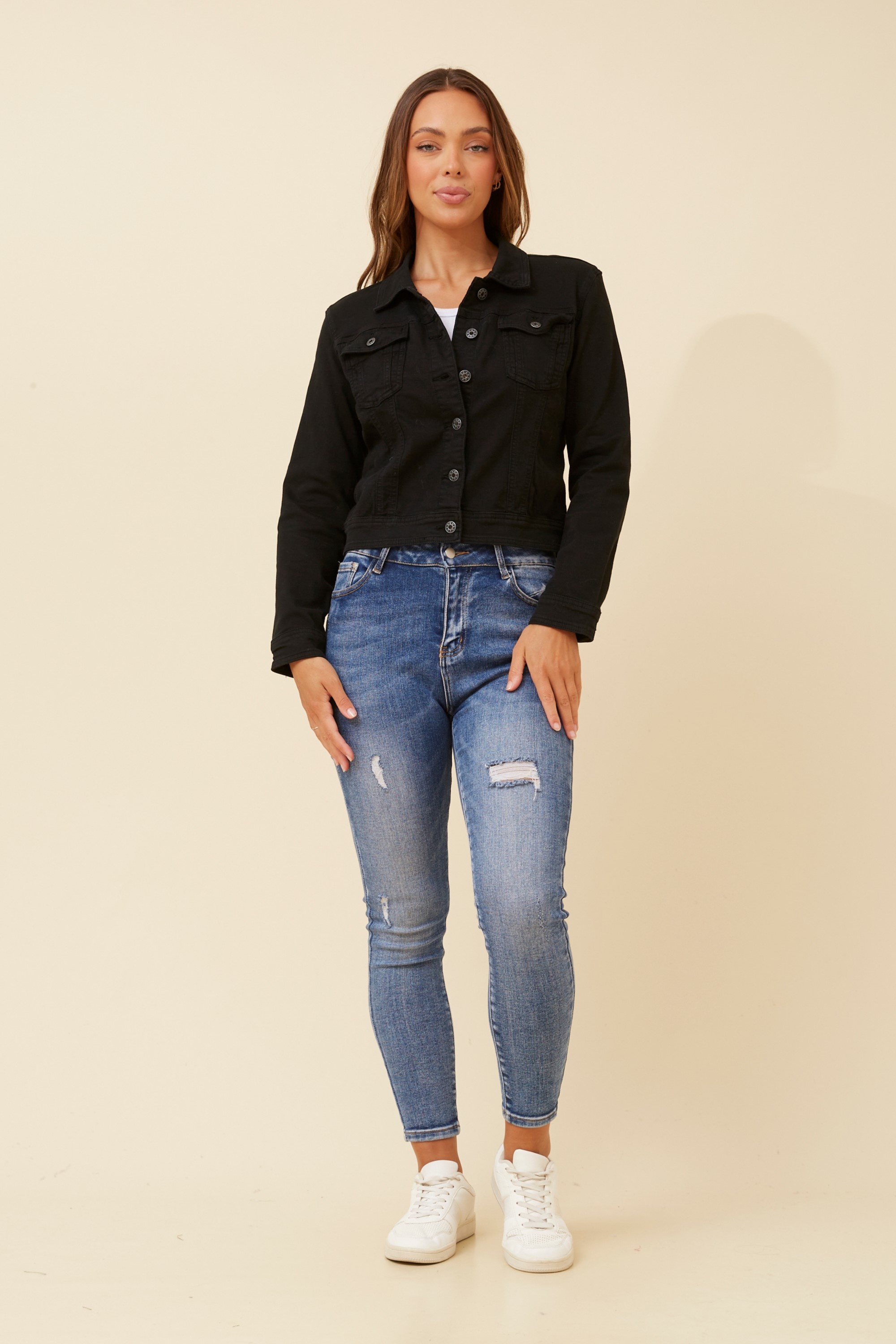 DESTINY SEQUIN WING DENIM JACKET