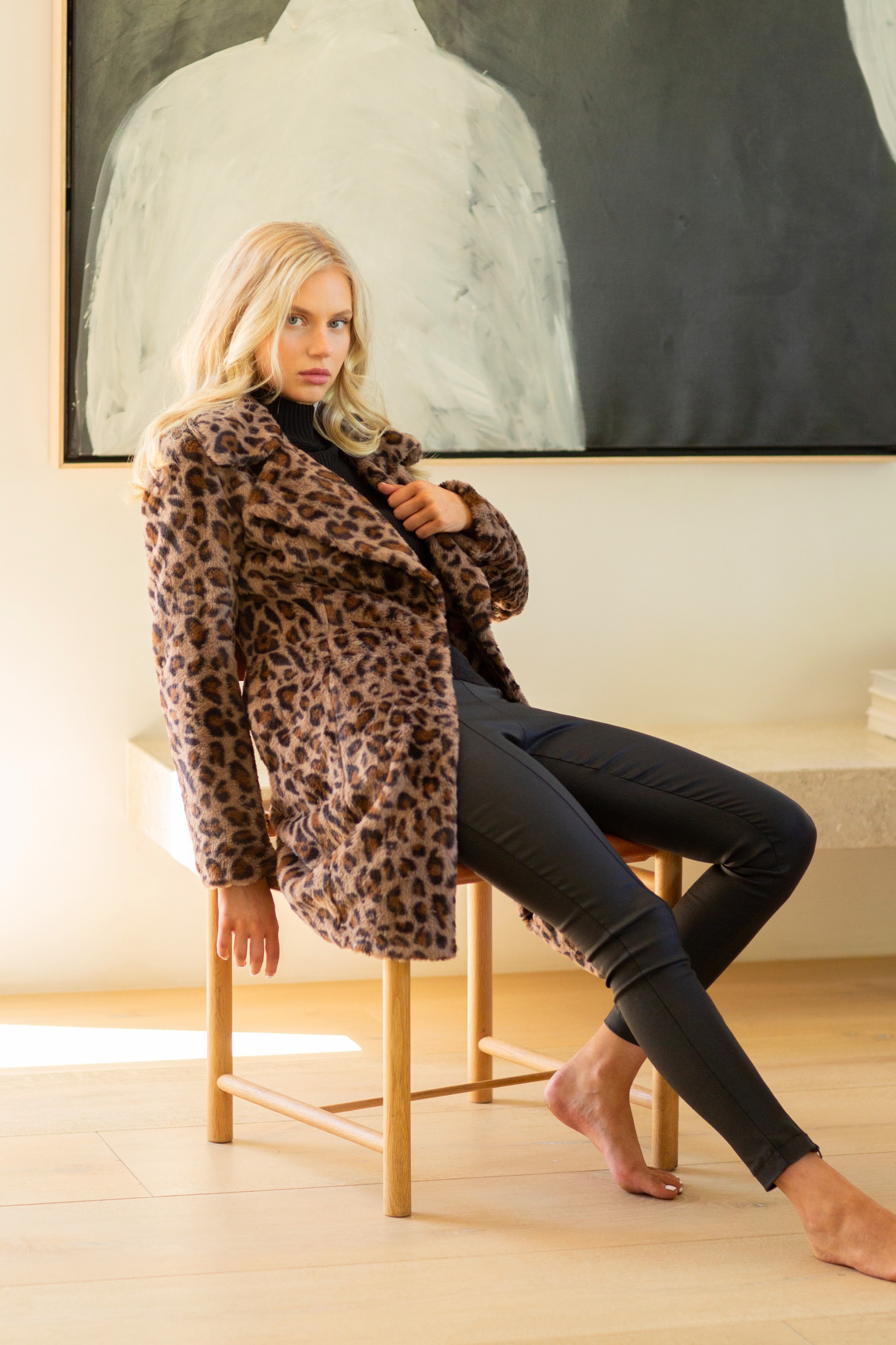 Animal print fur coat best sale