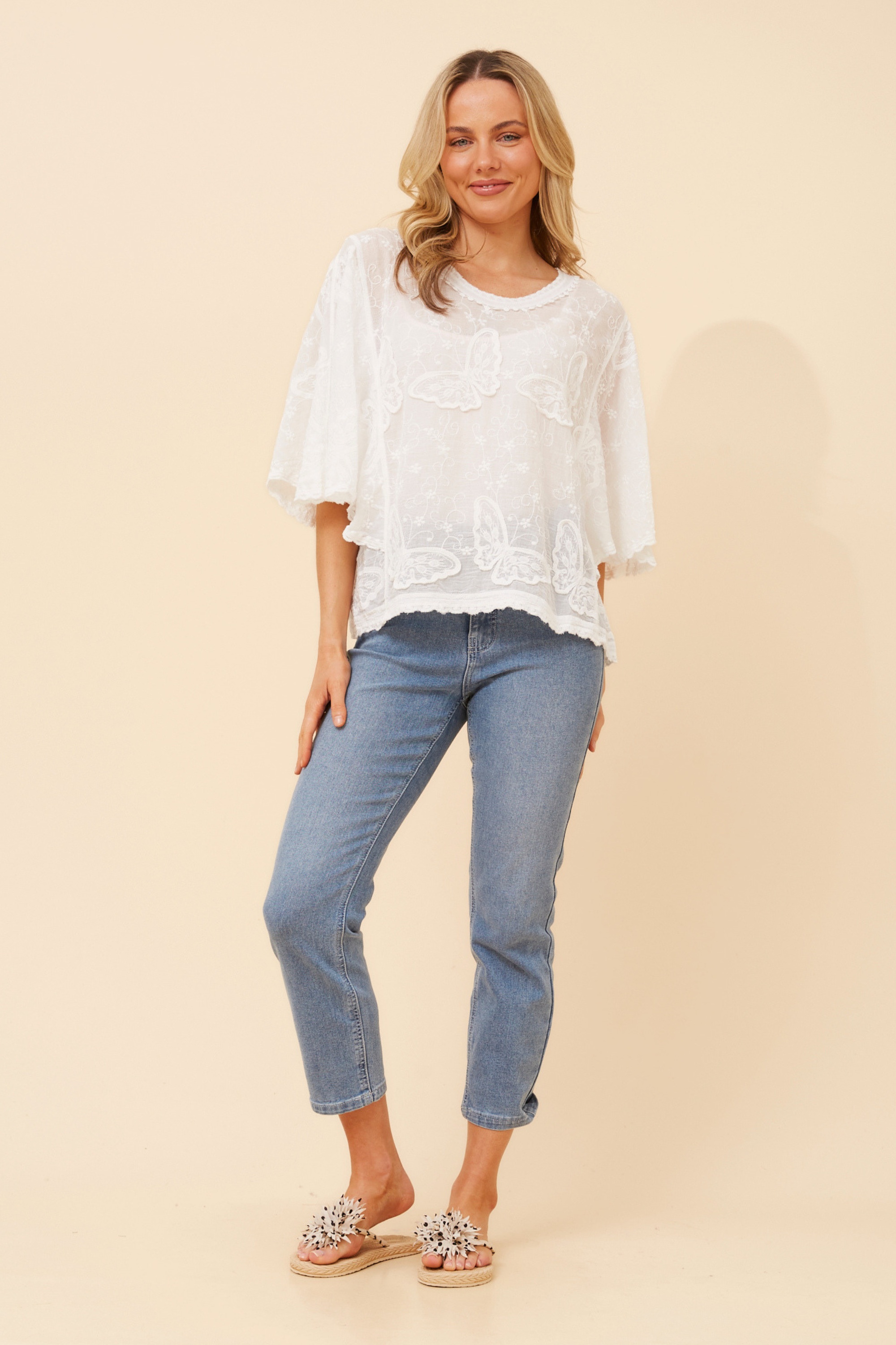 DEVONA EMBRIODERED TOP