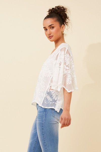 DEVONA LACE EMBROIDERED TOP