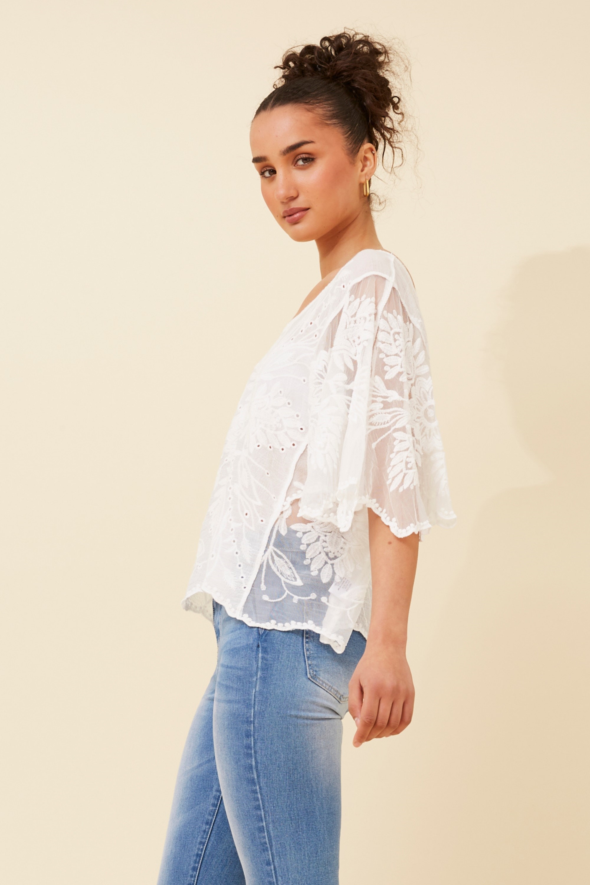 DEVONA LACE EMBROIDERED TOP