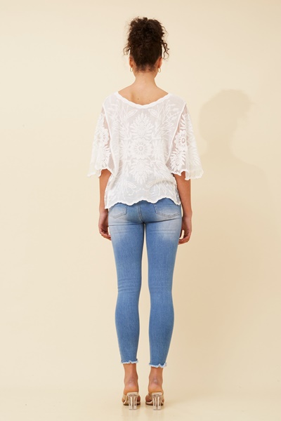 DEVONA LACE EMBROIDERED TOP