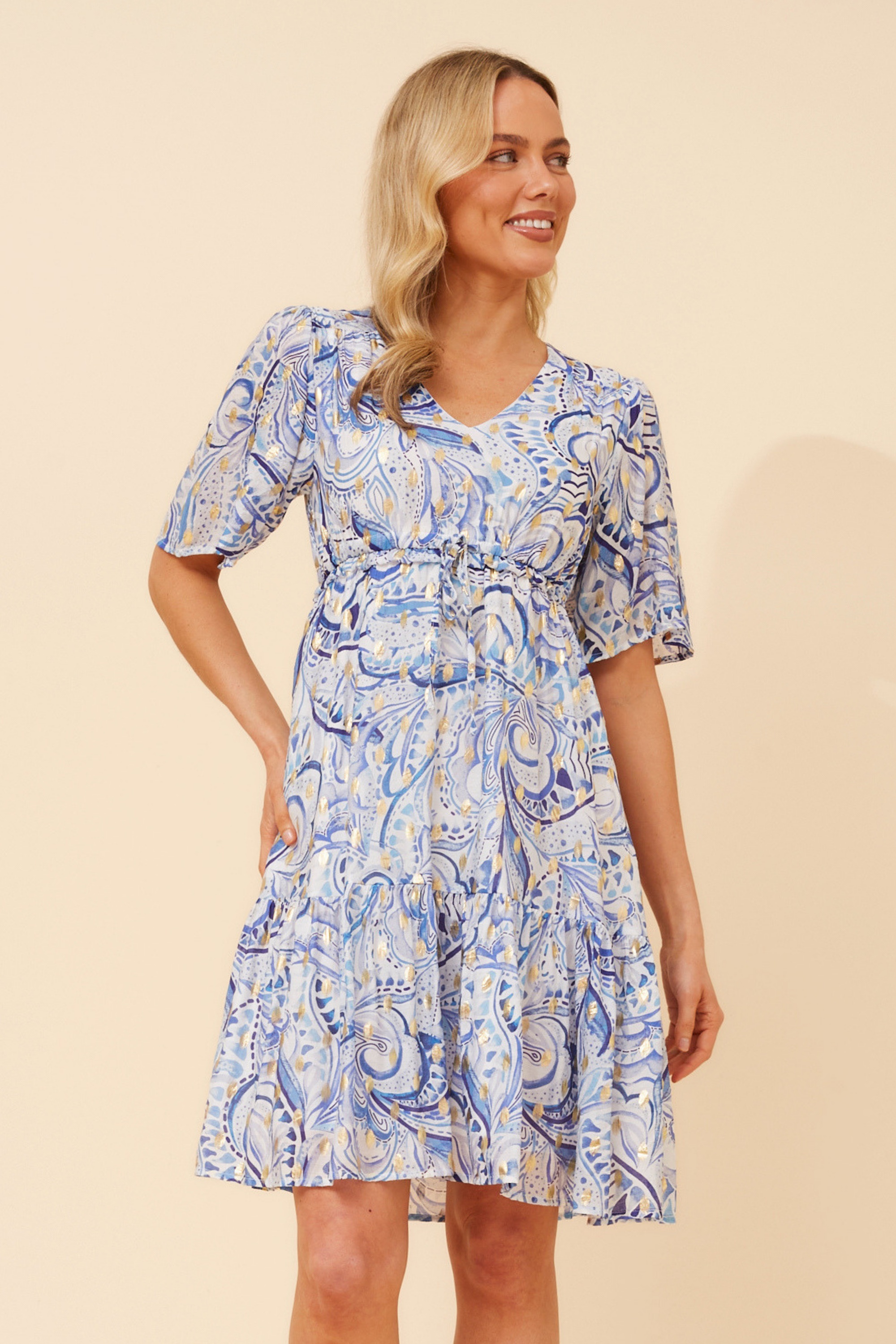 DIAMOND ABSTRACT PRINT DRESS
