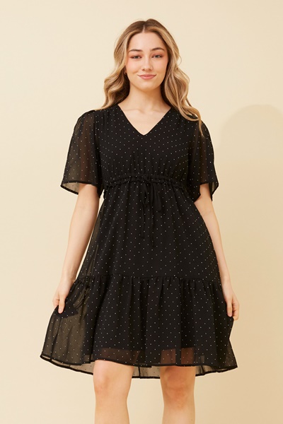 DIAMOND DIAMANTE DETAIL DRESS