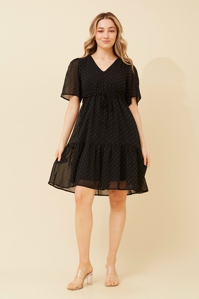 DIAMOND DIAMANTE DETAIL DRESS