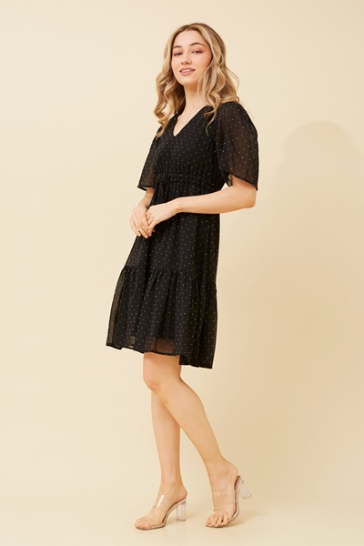 DIAMOND DIAMANTE DETAIL DRESS