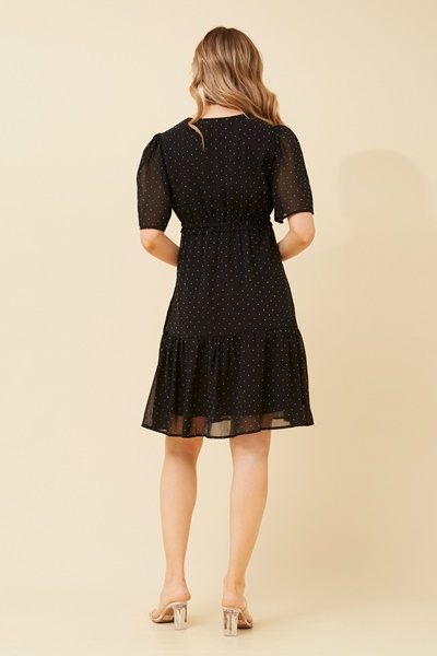 DIAMOND DIAMANTE DETAIL DRESS