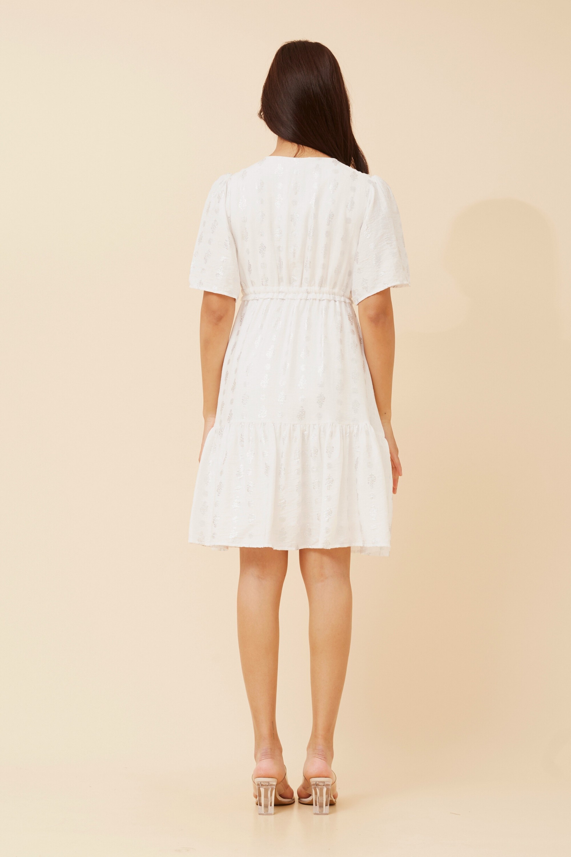 DIAMOND FOIL PRINT DRESS