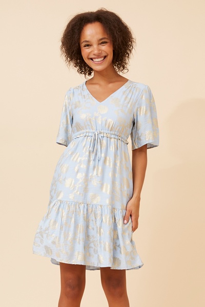 DIAMOND FOIL PRINT DRESS