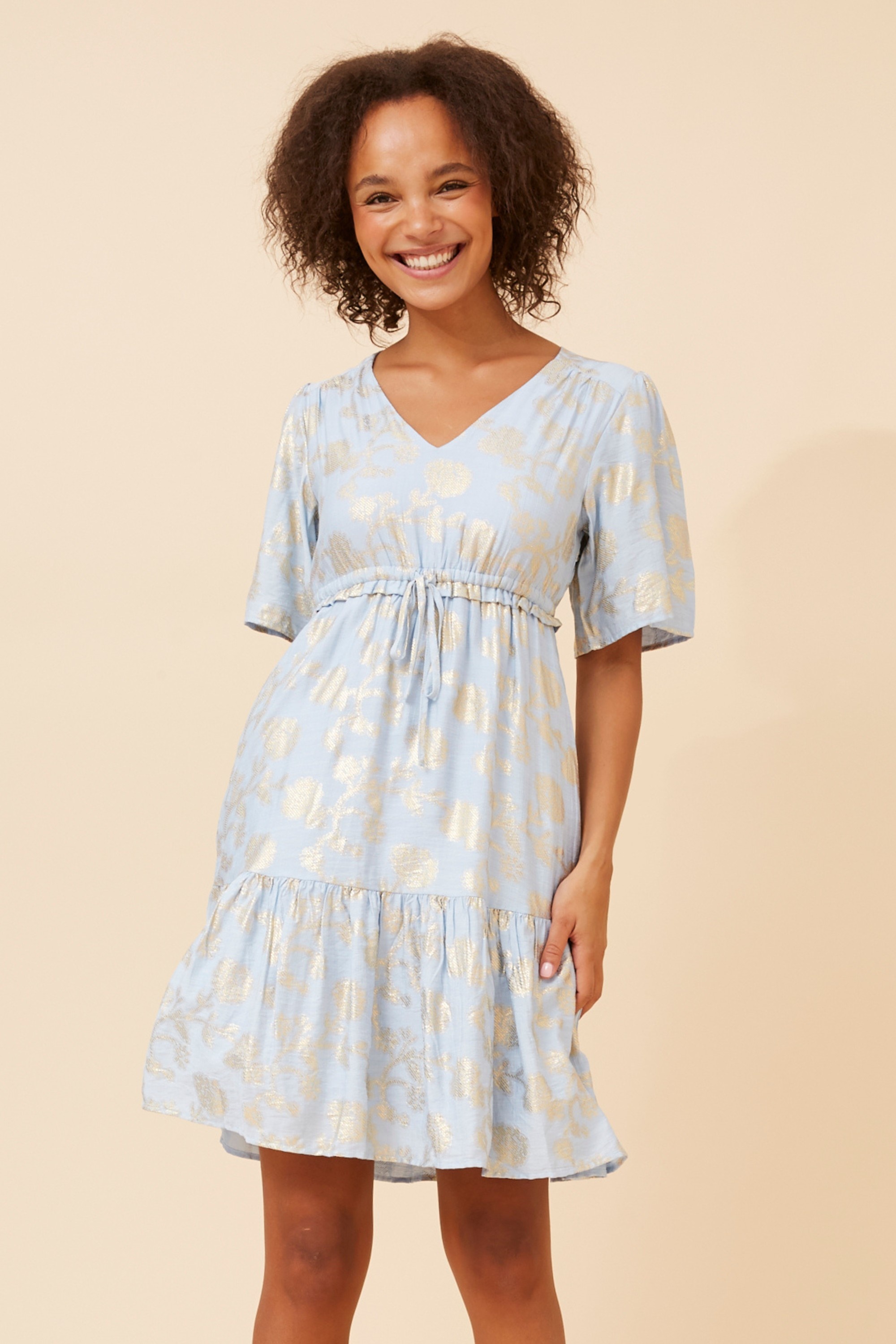 DIAMOND FOIL PRINT DRESS