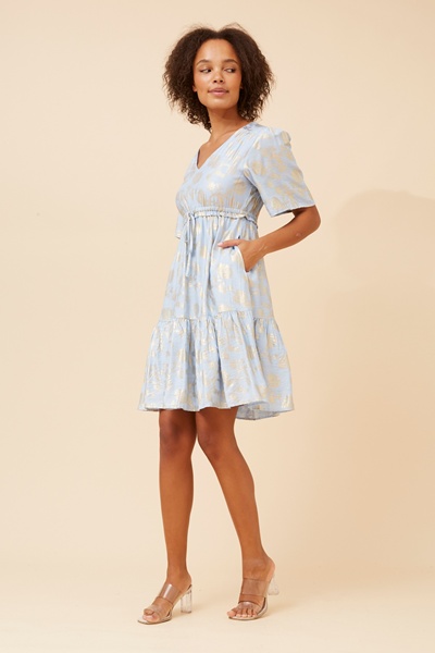 DIAMOND FOIL PRINT DRESS