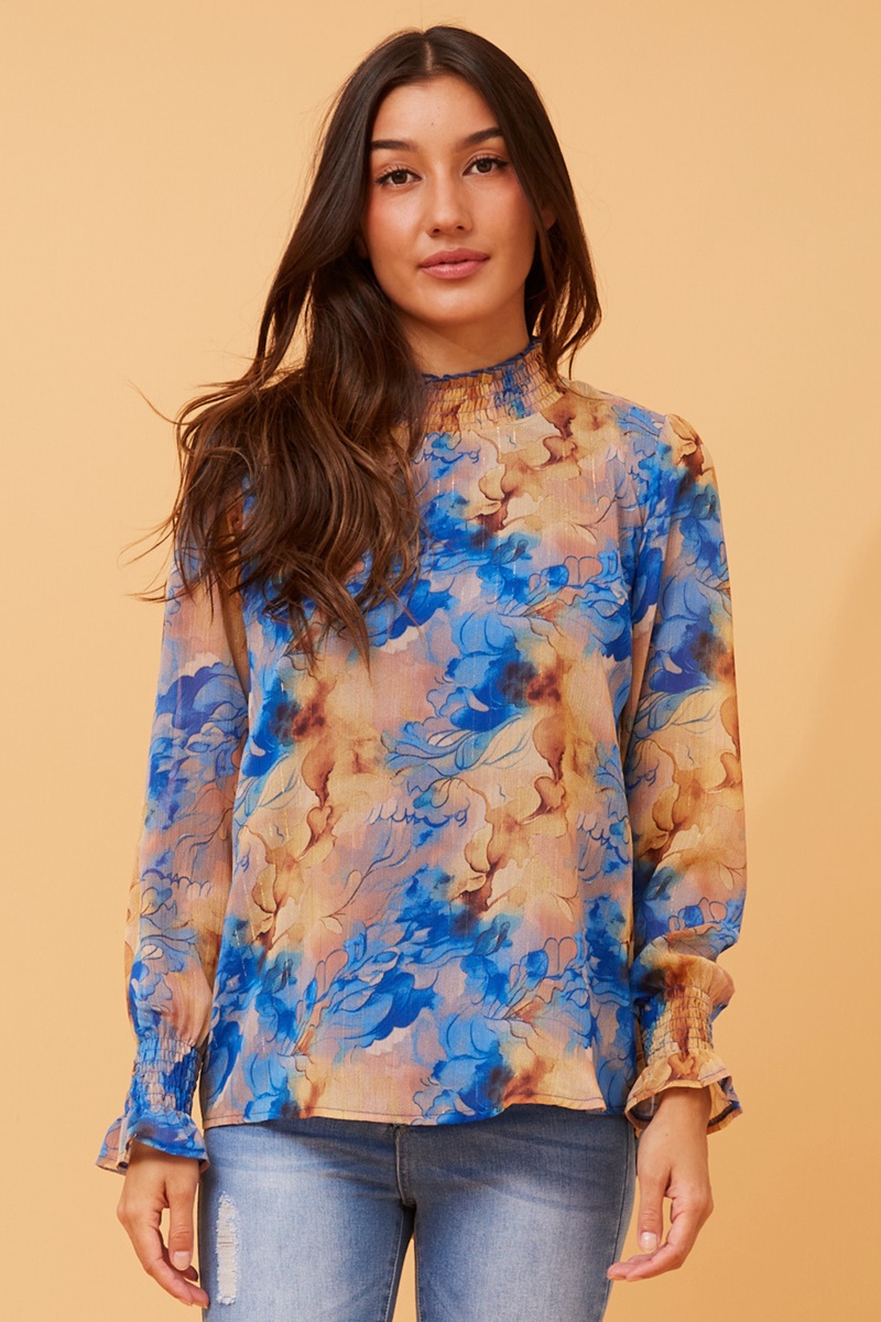 DIANA ABSTRACT PRINT BLOUSE