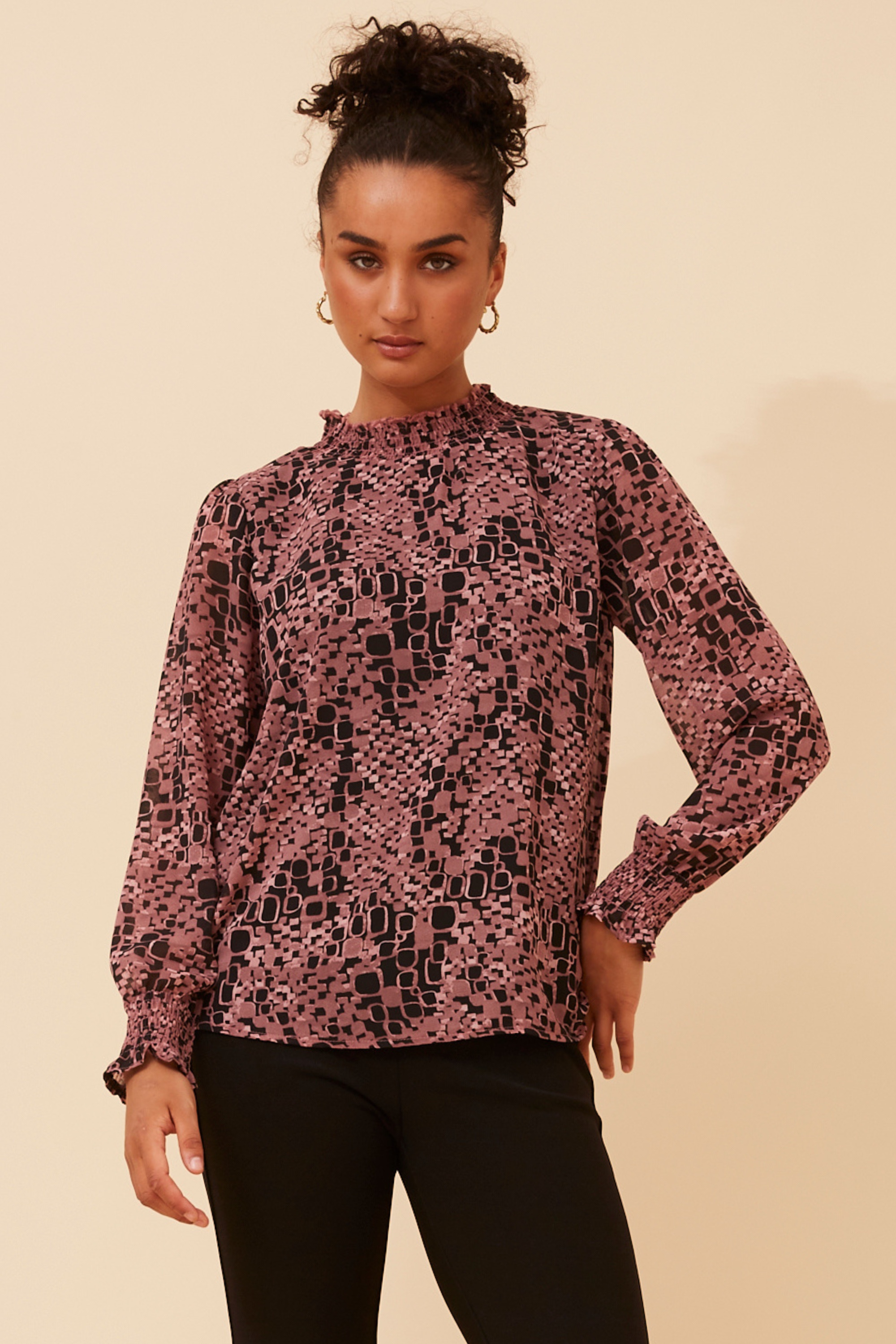 DIANA ABSTRACT PRINT BLOUSE