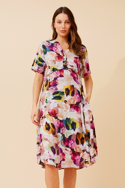 DIEM ABSTRACT PRINT MIDI DRESS