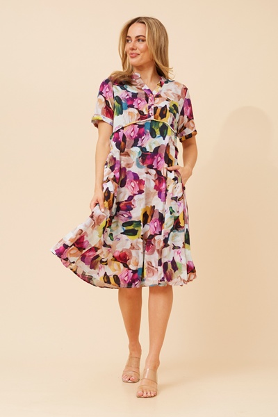 DIEM ABSTRACT PRINT MIDI DRESS