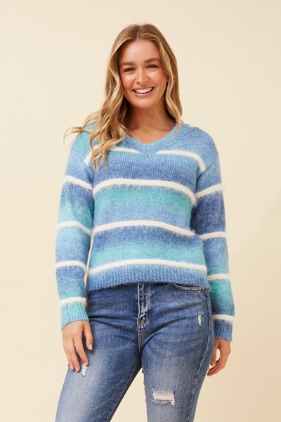 DILARA STRIPE KNIT PULLOVER