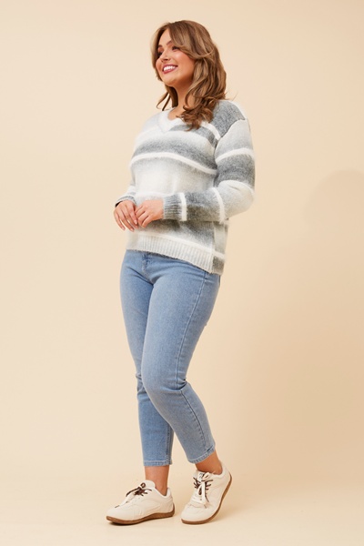 DILARA STRIPE KNIT PULLOVER