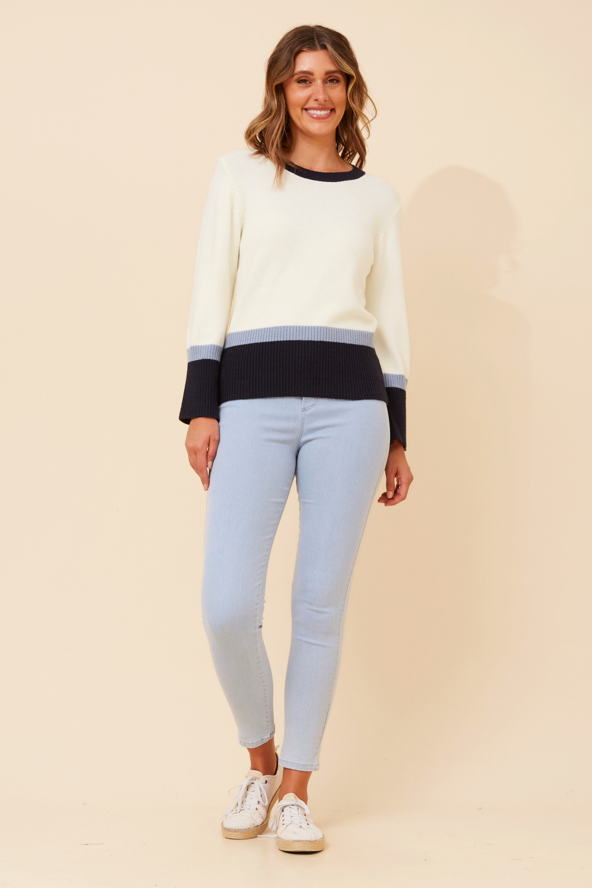 DIMONA COLOURBLOCK KNIT PULLOVER