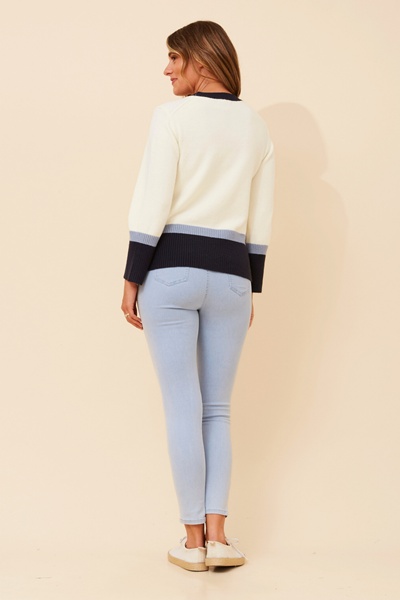 DIMONA COLOURBLOCK KNIT PULLOVER