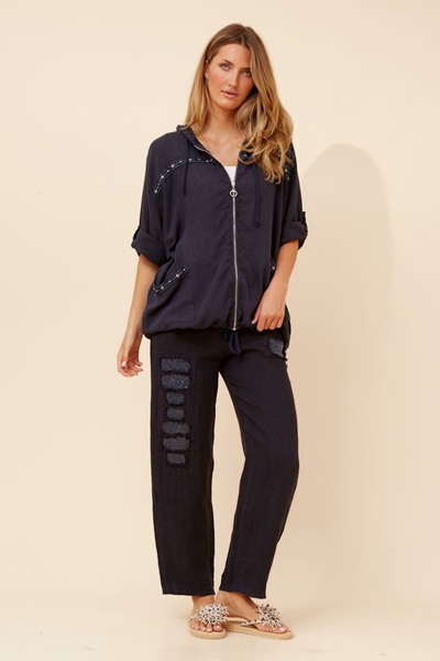 DINO WIDE LEG LINEN PANTS