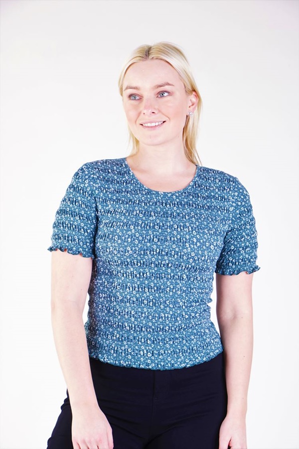 DITSY FLORAL PRINT SHIRRED TOP DITSY FLORAL PRINT SHIRRED TOP